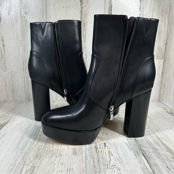 NEW Paige Black Leather Platform Side Zip Ankle Boots Edgy #709 - Picture 6 of 15